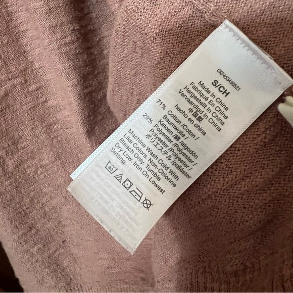 Madewell | Bradley Cardigan Sweater Open Front Textured Cotton Dusty Rose Size S - Picture 11 of 12